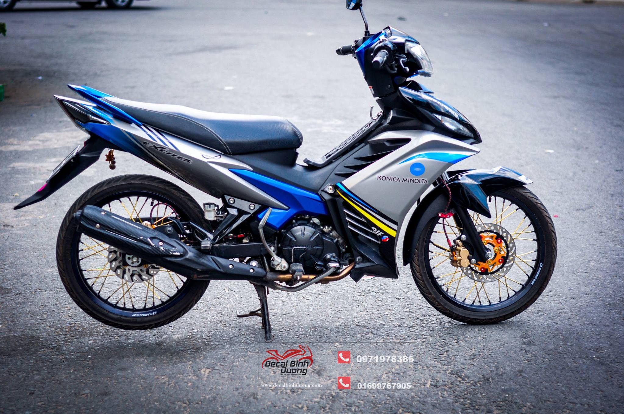 Tem Xe Exciter 135 Xanh Bạc Nhẹ Nhàng Phong Cách